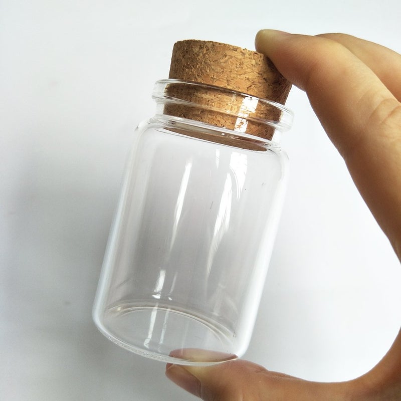 Luo House 3pcs 80ml Small Glass Bottles Vials Jars Glass with Cork Stopper Storage Bottle 80ml 47x70mm(1.85x2.75inch) - Image 3